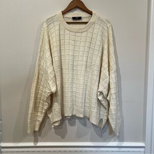 Grid Texture 100% Cotton Sweater 3X